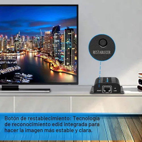 Vista 8 de MYPIN - Extensor HDMI 1080P sobre CAT6/7/8 hasta 190 pies (60m) a 1080p, soporta color profundo, 3D con control remoto IR (LKV372A)