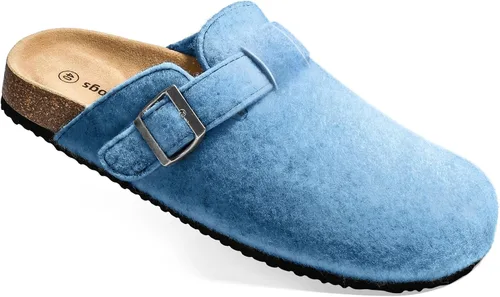 Vista 16 de BULLIANT Zuecos pantuflas sandalias de enfermería zapatos de trabajo para hombres y mujeres, parte superior con forro polar + plantilla de corcho