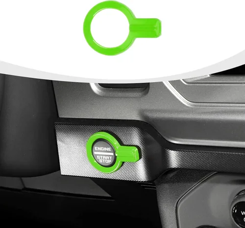 Vista 13 de RAZPOY para Bronco Cubierta de Botón de Arranque por Empuje, Moldura de Botón de Arranque y Parada del Motor Compatible con Accesorios Interiores