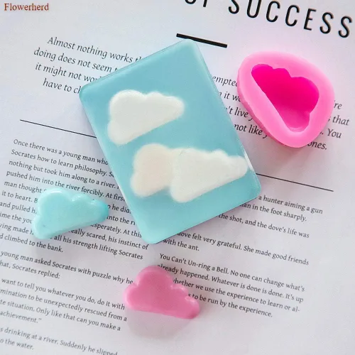 Vista 5 de Fewo Molde de silicona para fondant de nube de tamaño pequeño, color rosa, prisma rectangular, moldes de decoración de tartas, 2