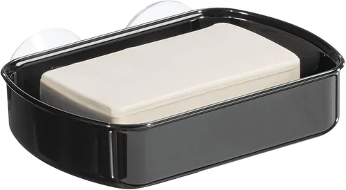 Vista 7 de iDesign - Jabonera de plástico sin BPA con ventosa, 5.25 x 4 x 2 pulgadas, transparente, 19600