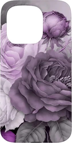 Vista 14 de Purple Watercolor Rose Flower Bouquet on Gray Case for iPhone 17