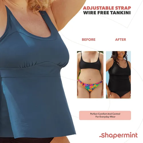 Vista 4 de SHAPERMINT Essentials - Tankini sin cables con correa ajustable