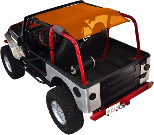 Vista 9 de Malla para sombra SPIDERWEBSHADE para Jeep Wrangler con protección UV, accesorio hecho en EE.UU., TJ (1997-2006), Negro