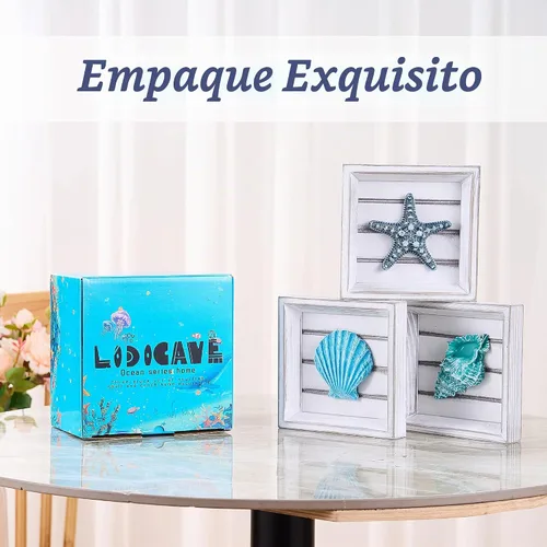 Vista 4 de LODOCAVE Decoración 3D de pared de playa con diseño de estrella de mar de Acabado antiguo