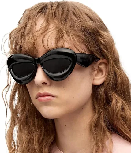 Vista 4 de EYLRIM Fashion Inflatable Cat Eye Sunglasses for Women Cute Funny Sexy Lip Designer Bubble Sun Glasses