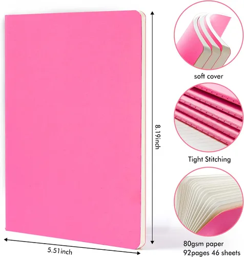 Vista 2 de Paquete de 16 cuadernos de tapa blanda a granel, Feela cuadernos rayados universitarios para el trabajo para mujeres y niñas escribiendo, diario