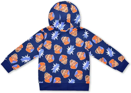 Vista 7 de Blippi Sudadera con capucha y cremallera para niños pequeños y pequeños color azulnaranja
