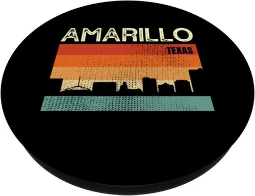 Vista 2 de Amarillo Texas Town Skyline PopSockets Swappable PopGrip