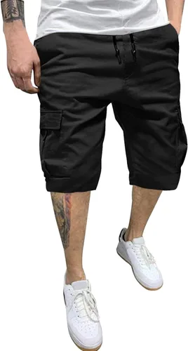 Vista 2 de Pantalones cortos para hombre, pantalones cortos casuales para hombre, pantalones cortos de golf para hombre, pantalones cortos de playa de verano