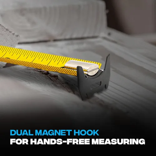 Vista 11 de OX Tools Tuff Blade - Cinta métrica magnética de construcción a prueba de golpes con doble gancho magnético - Hoja de 1 1/4 pulgadas de ancho