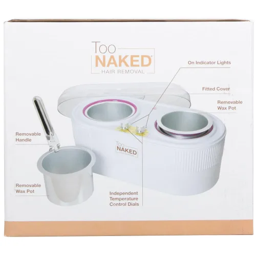 Vista 5 de TOO NAKED HAIR REMOVAL Calentador de cera doble de alta calidad, calentador de cera de parafina para depilación doble con controles de temperatura