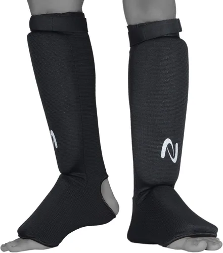 Vista 2 de UFG Ultimate - Espinillera de tela para protección de entrenamiento de Muay Thai para Karate MMA Boxeo Muay Thai Negro