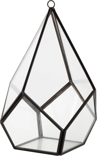 Vista 4 de D'Eco - Centro de mesa con forma de lágrima de cristal (6 x 6 x 7 pulgadas), terrario para mesa o colgante, decoración de primavera para el hogar