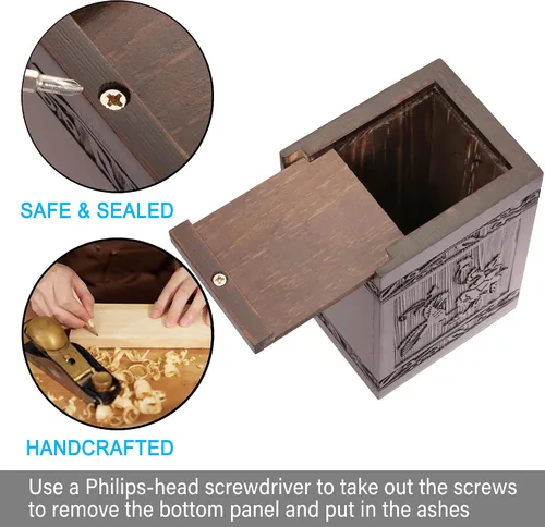 Vista 3 de Urnas de cremación para cenizas humanas adultas, machos y hembras, caja de urnas de colibrí de madera y ataúd para hombres, mujeres, niños