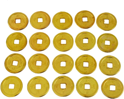 Vista 3 de fengshuisale 20pcs monedas de la fortuna china Feng Shui moneda de oro regalo bolsa Y1046