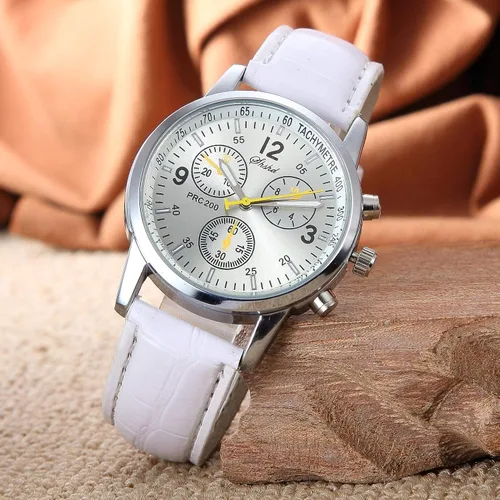 Vista 3 de Paquete de 6 relojes de cuarzo de cuero para hombre, Ginebra para niños, vestido casual, banda de pulsera, conjunto de lotes al por mayor