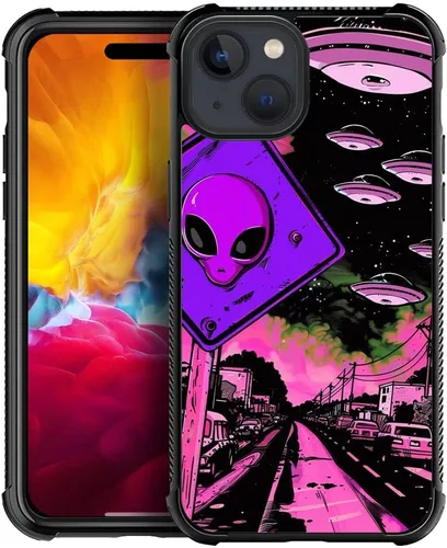 Vista 21 de CARLOCA Funda compatible con iPhone 15, increíble patrón de luz espacial nebulosa para niñas y niños, ultra protección, a prueba de golpes