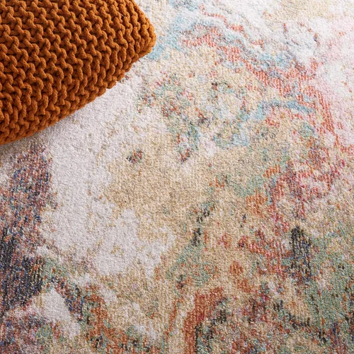Vista 7 de SAFAVIEH Phoenix Collection - Alfombra decorativa de 4 pies 5 pulgadas x 6 pies 5 pulgadas, marfil y dorado oxidado, diseño abstracto moderno,