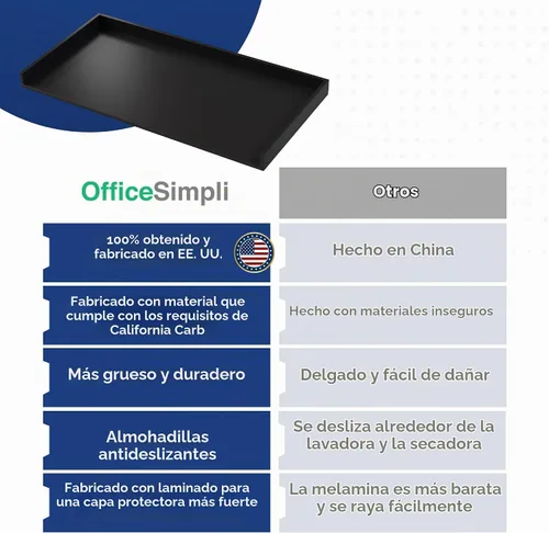 Vista 4 de OfficeSimpli Mesa para Lavadora y Secadora, Fabricado en EE.UU., Almohadillas Antideslizantes, Toallero de Madera para Lavandería, Cubierta