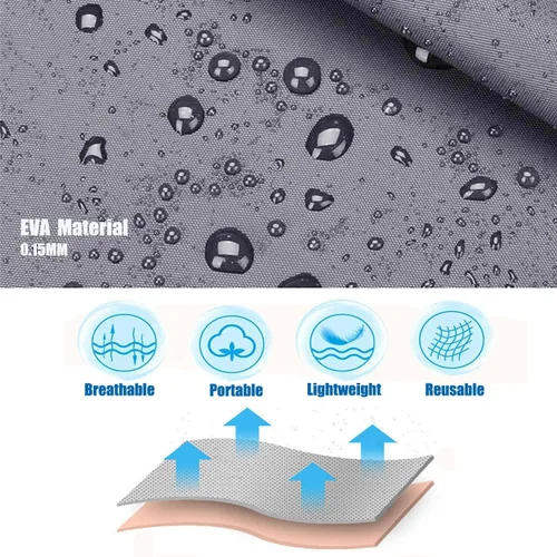 Vista 4 de Rain Ponchos for Adults, Reusable Raincoats for Women and Men - Packable Rain Jackets with Drawstring Hood