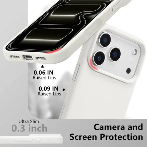 Vista 104 de Funda magnética de silicona para iPhone 13 Pro, color blanco antiguo [Compatible con Magsafe] [Forro de microfibra suave antiarañazos], funda