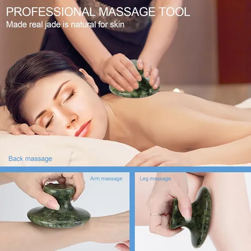 Vista 5 de gemshan Piedra de masaje, rocas calientes naturales de 3.5 pulgadas, herramienta de masaje corporal Gua Sha para masaje de celulitis, drenaje
