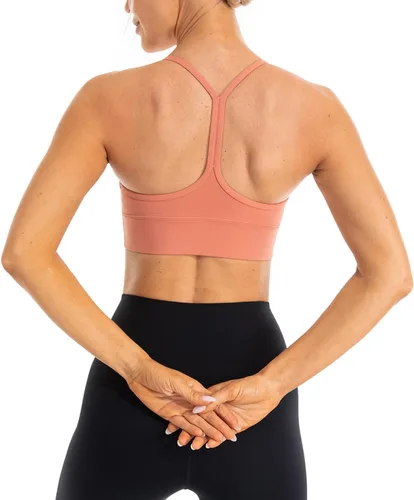 Vista 4 de Ukaste Sujetador deportivo con espalda en Y para mujer, con tirantes delgados, para entrenamiento, yoga