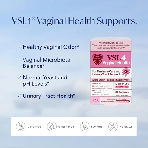 Vista 6 de VSL4® Vaginal Health Suplemento probiótico diario para la salud de la mujer y apoyo del tracto urinario* - 10B UFC - Fórmula 4 en 1 con probióticos