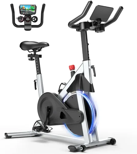 Vista 7 de Bicicleta de Ejercicio, Bicicleta de Ciclismo Interior con 32 Niveles de Resistencia Magnética Ajustable, Bicicleta de Ciclo con Capacidad