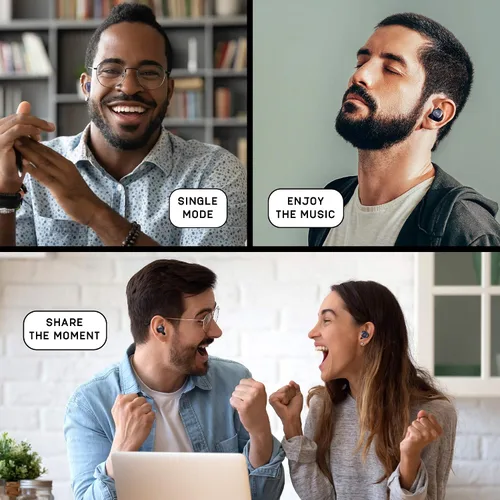 Vista 9 de iJoy Auriculares inalámbricos TWS de gravedad prémium compatibles con Bluetooth 5.0 con micrófono integrado y funda de recarga portátil, IPX4