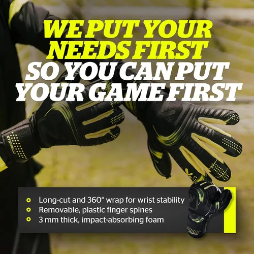 Vista 5 de Storelli Silencer Goalkeeper Gloves, with Removable Finger Spines, High-Impact Hand Protection, Soccer Accessories