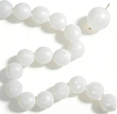 Vista 10 de Globos de enlace blanco perla, 100 globos de enlace rápido de color perla de 6 pulgadas para hacer globos, pared, arco de corazón, globo de cola