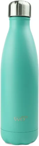 Vista 5 de WD Lifestyle Botella de agua de acero inoxidable, 17 onzas líquidas, recipientes aislados al vacío de doble pared, mantiene las bebidas frías