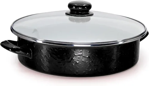 Vista 13 de Golden Rabbit Sartén para saltear esmalte, 5 cuartos de galón, Black Swirl
