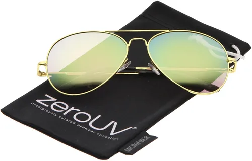 Vista 2 de zeroUV - Gafas de sol de aviador con espejo espejo completo y lente de espejo