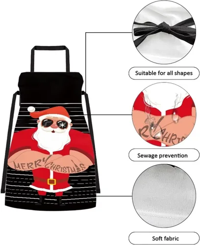 Vista 52 de Dreaweet Delantal de cocina unisex con cuello ajustable de Navidad
