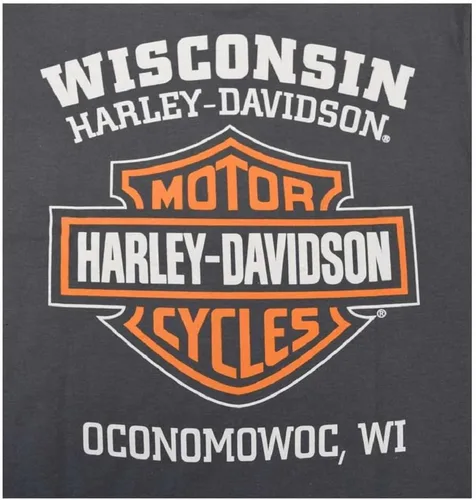 Vista 2 de Camiseta manga larga Harley-Davidson para hombre, color negro, con logo naranja, 30291744