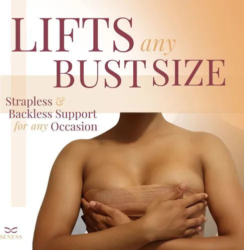 Vista 4 de SENESS Boob Tape with Pair of Nipple Cover Sticky Bra Boobtape, Strapless Bra, Backless Bra, Nipple Pasties, Body Tape