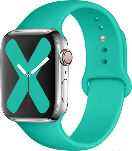 Vista 9 de Saucyi Compatible con Apple Watch Band 1.614 in 1.575 in 1.496 in 1.929 in 1.772 in 1.732 in 1.654 in, correa deportiva de silicona suave con cierre