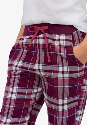 Vista 4 de Ellos Pantalones de dormir de franela a cuadros de talla grande para mujer
