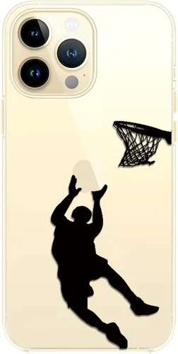 Vista 3 de Blingy's Funda compatible con iPhone 14 Pro Max, divertido patrón de jugador de baloncesto, diseño deportivo fresco, funda protectora transparente