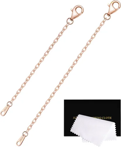 Vista 29 de Extensores de collar para mujer, chapados en oro de 14 quilates, extensores de collar duraderos, cadena de plata de ley 925 para pulsera y Dorado
