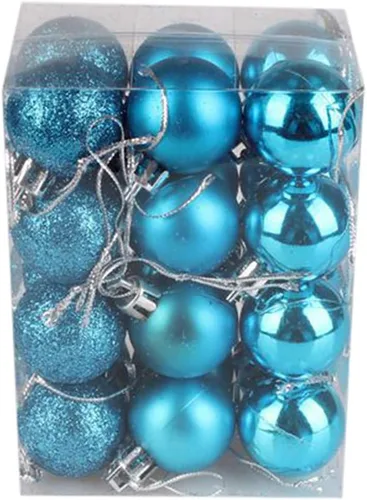 Vista 19 de QueenBox® 24 bolas de Navidad de plástico de 1.18 pulgadas para decoración de árbol de Navidad, vacaciones y fiestas