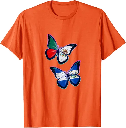 Vista 55 de Raíces biculturales de El Salvador y México. Versión mariposa Camiseta, Negro
