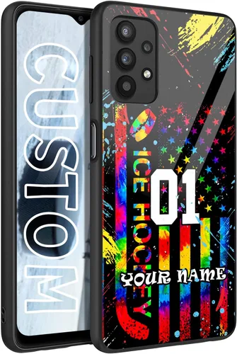 Vista 15 de Personalized Ice Hockey vs Name Number US Flag Decor Rubber Cover Phone Case for Galaxy America Fire