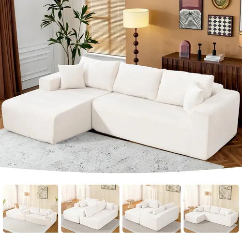 Vista 14 de Nuevo Sofá Seccional Modular Cloud Couch 2025 de 108", Sofá Seccional Modular con Chaise en Forma de L, Sofá Seccional Modular de Asiento Profundo