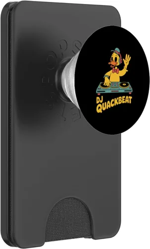 Vista 8 de DJ Quackbeat Duck Disc Jockey - Tocadiscos retro, vibraciones musicales, PopSockets, adhesivo PopGrip