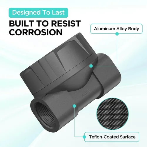 Vista 2 de Medidor de flujo resistente a la corrosión impermeable de 1 pulgada con revestimiento de PTFE, medidor de flujo digital NPT en línea de 2.4 a 26.4
