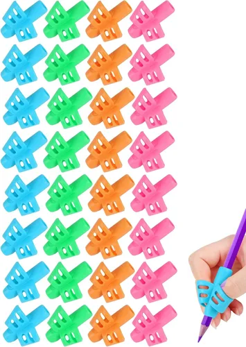 Vista 9 de SANNIX Paquete de 16 pinzas de lápiz para escritura a mano para niños, soporte para lápices para niños, agarre de escritura a mano, agarres